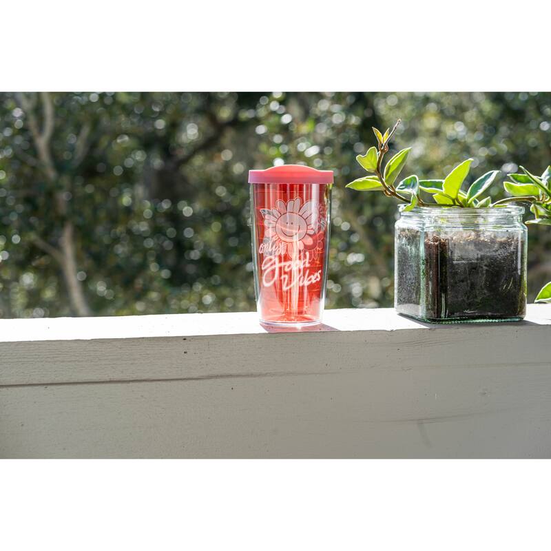 Tervis Only Good Vibes Floral Made in USA Double Walled Insulated Travel Tumbler, Classic