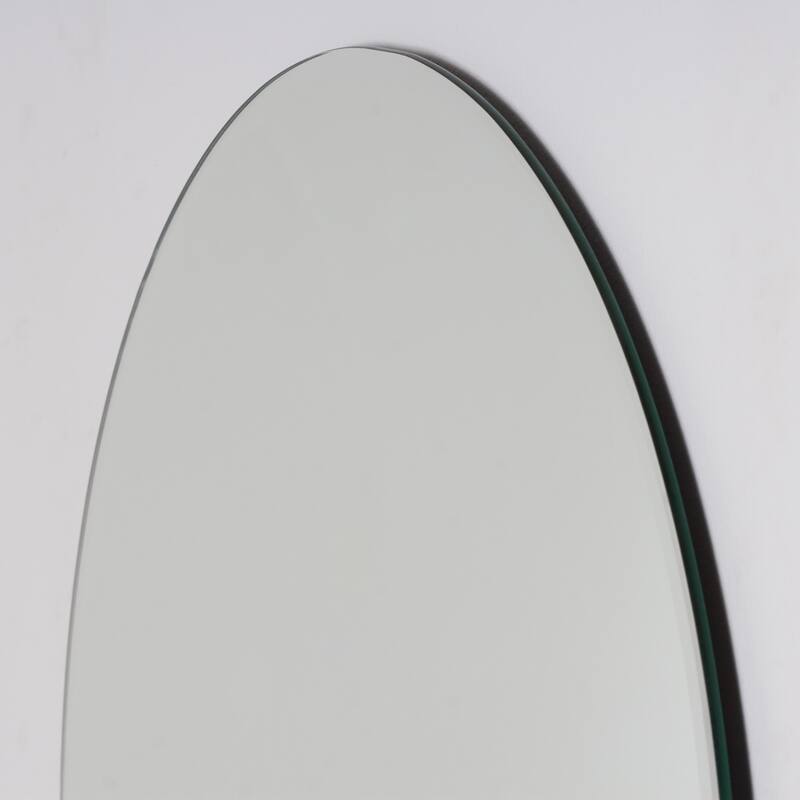 Frameless Round Beveled Wall Bathroom Vanity Mirror 23.6" Dia - 23.6" x 23.6"
