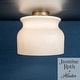 preview thumbnail 3 of 3, Hunter + Jasmine Roth Harlowe Luxe Gold w/ Cased White Glass 1-Light Flush Mount Ceiling Light - Transitional, Modern