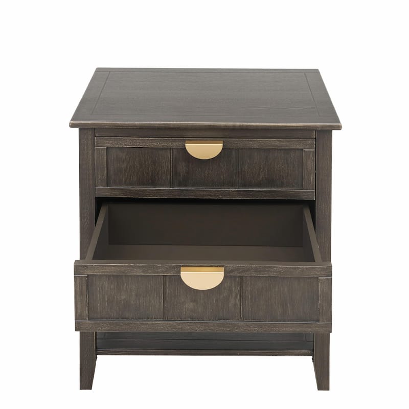 2-Drawer American Style Bedroom Side Table