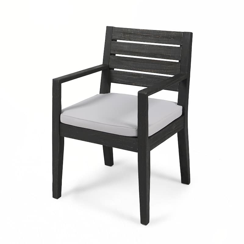 Outdoor Dining Chair Set of 2, Dark Grey