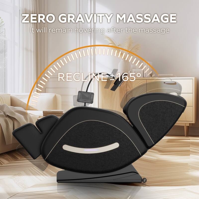 Luxury Zero Gravity Full-Body Massage Chair with Heating, Bluetooth Audio, and Foot Rollers - Home Relaxation Recliner
