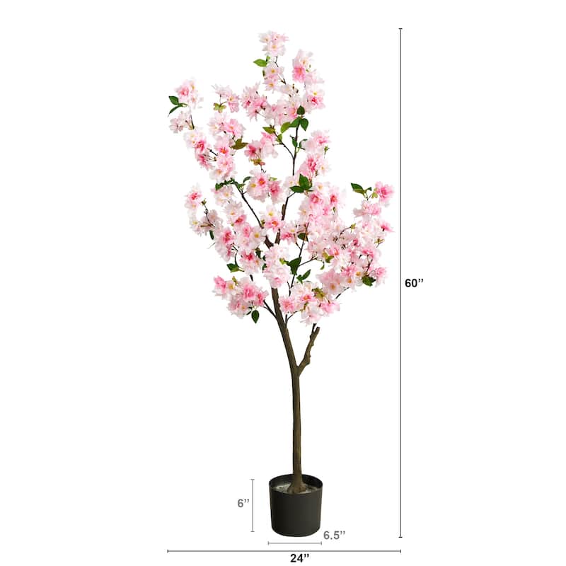 5' Cherry Blossom Artificial Tree - 6"