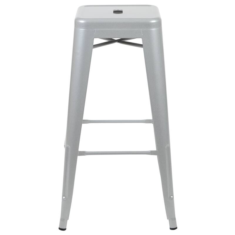 Metal 30-inch High Indoor Stackable Bar Stool (Set of 4)