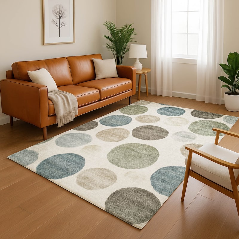 Premium Washable Super Soft Modern Bubbles Mayfield Rug - Ivory - 8' x 10'