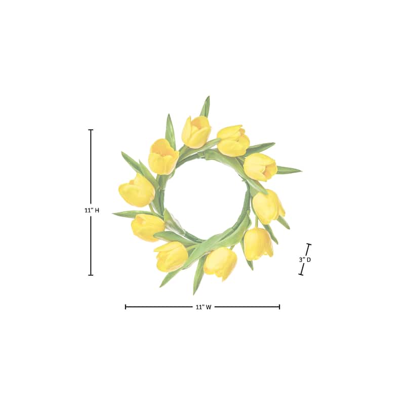 11" Pu Tulip Candle Ring