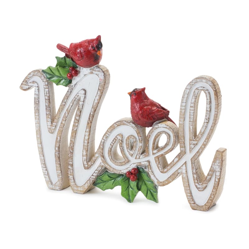 Set of 2 "Joy" and "Noel" Christmas Tabletop Word Signs 8.25"