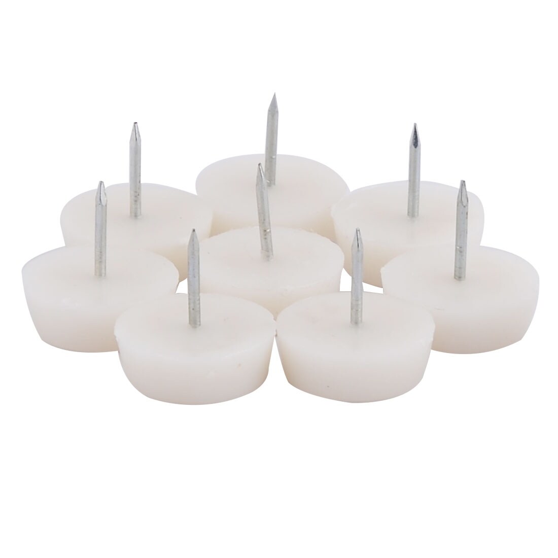 Shop Household Plastic Furniture Feet Protector Tack Glides White 28mm Dia 10 Pcs White Silver Tone 1 1 X 1 Max D H On Sale Overstock 17580780