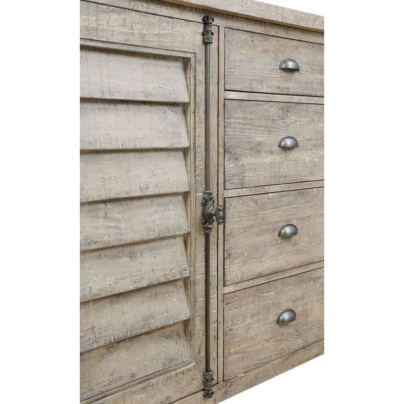 Ludin Taupe Louvred Door Buffet