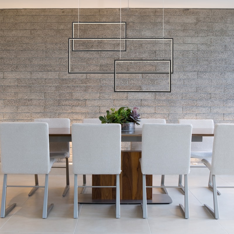 3-Light Unique Geometric LED Chandelier - 23.62'' H x 35.43'' W x 4.72''D