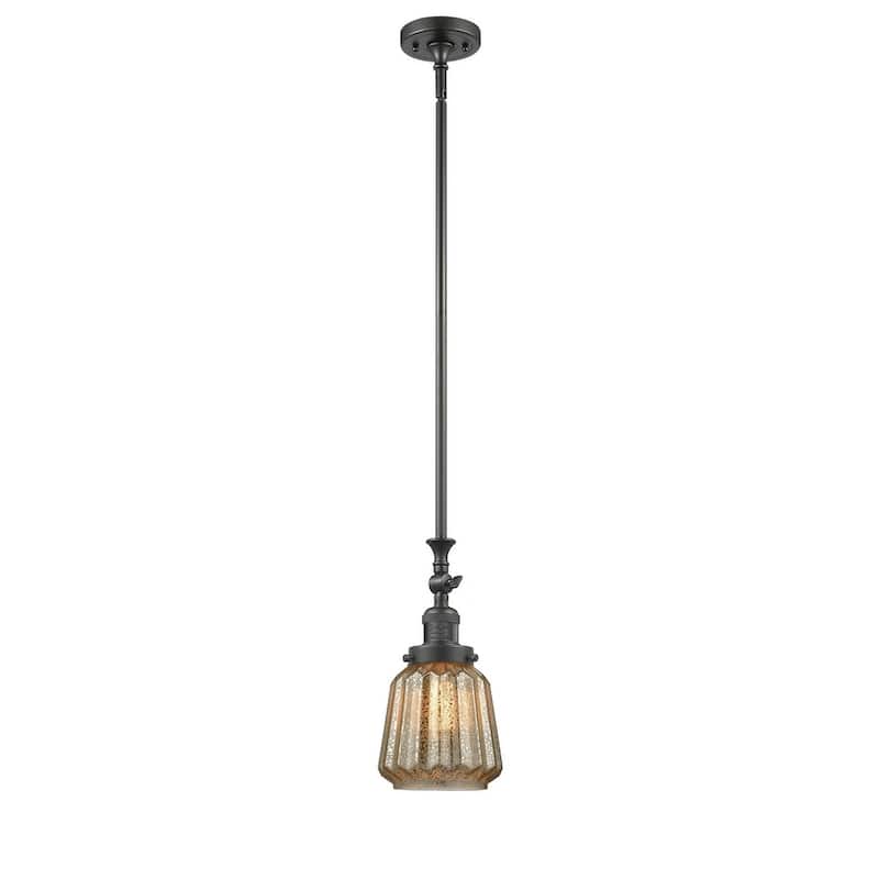 Innovations Lighting Chatham 14" Tall Mini Pendant - Oiled Rubbed Bronze / Mercury Fluted