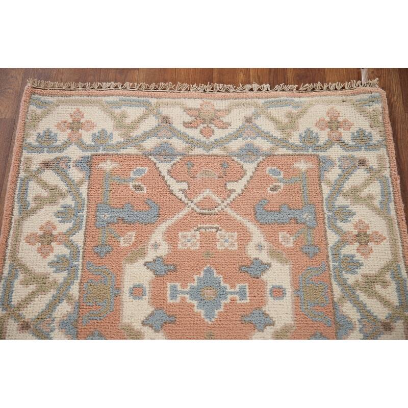 Oushak Indian Runner Rug Handmade Wool Carpet - 2'6"x 9'11"