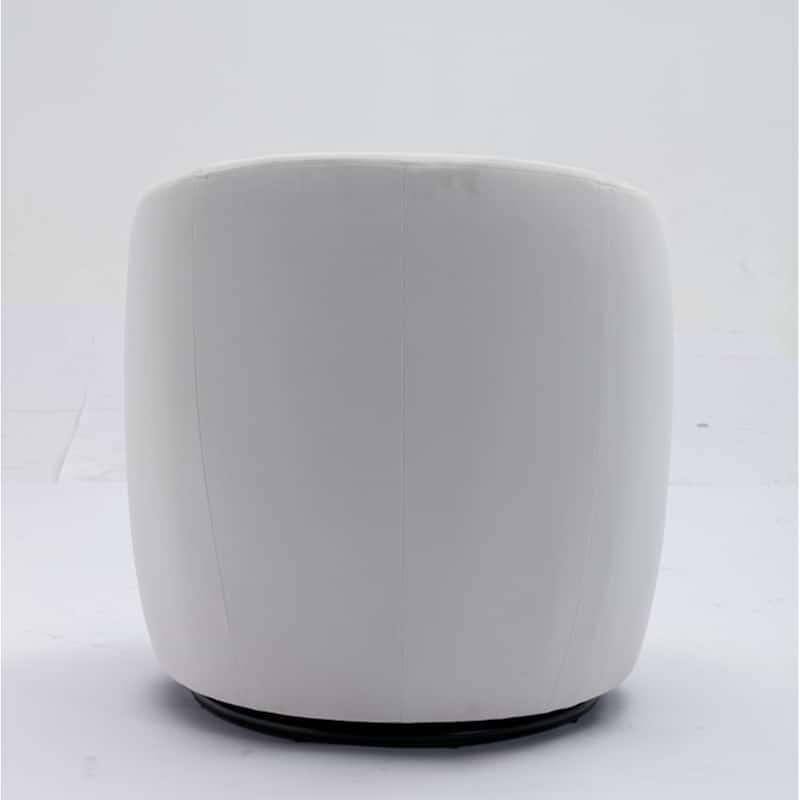 Velvet Swivel Accent Armchair Barrel Chair With Powder Coating Ring