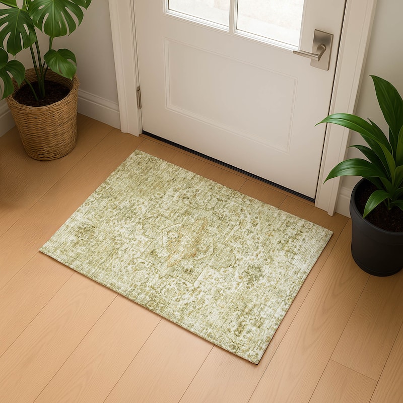 Premium Washable Super Soft Traditional Mayfield Rug - Beige - 1'8" x 2'6"