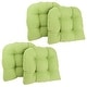 preview thumbnail 55 of 62, 19-inch U-Shaped Microsuede Chair Cushion (Set of 1, 2, or 4) Set of 4 - Mojito Lime