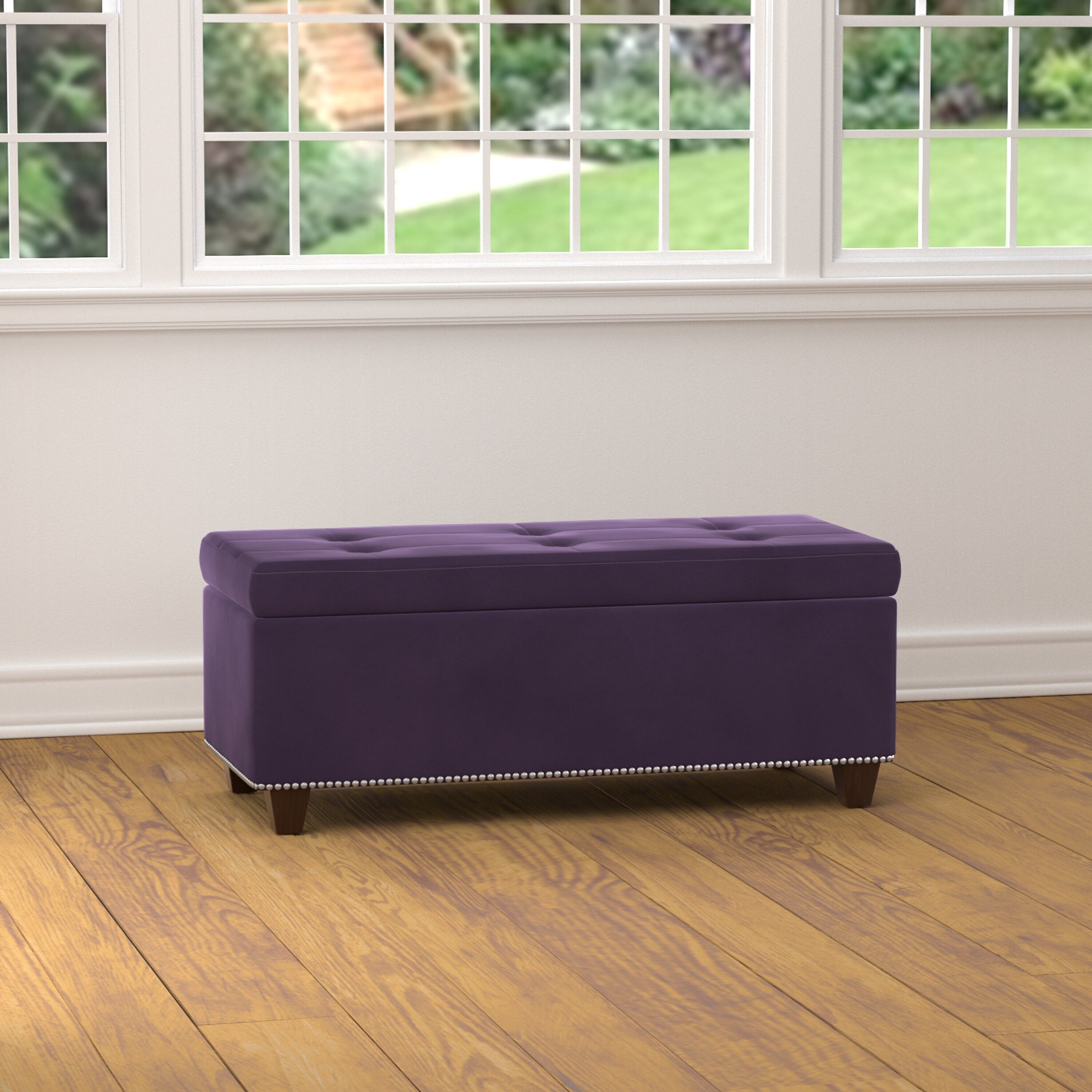 Purple Velvet Storage Bench Goimages Stop