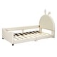 preview thumbnail 6 of 8, Beige Upholstered Daybed with Rabbit Ear Shaped Headboard, Twin Size