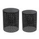 preview thumbnail 6 of 14, Adeco Set of 2 Round Nesting Side End Tables Set for Bedroom