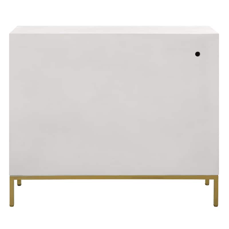 Uttermost Front Range White 2 Door Cabinet - 40.25"W x 34"H x 13"D