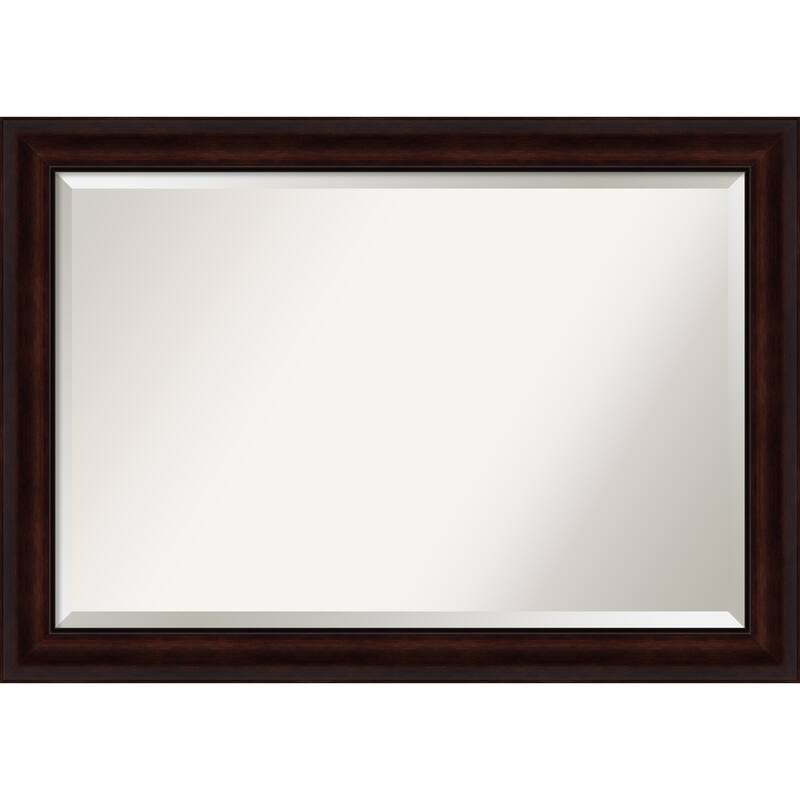 Beveled Wall Mirror - Coffee Bean Brown Frame - Coffee Bean Brown
