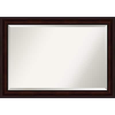 Beveled Wall Mirror - Coffee Bean Brown Frame - Coffee Bean Brown