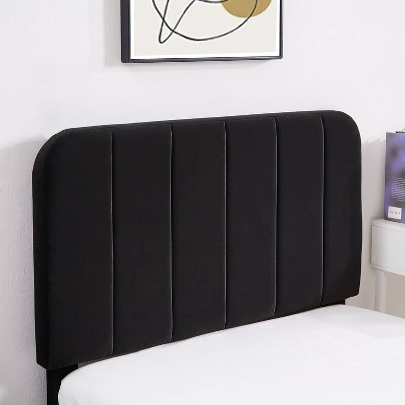 Kids Bed Frame, Height Adjustable Upholstered Bed, Twin Size Bed Set of 2