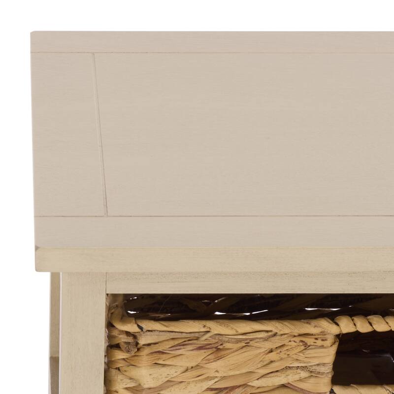 SAFAVIEH Evaline Distressed Black 3 Wicker Basket Storage Unit - 17.3" x 13.4" x 29.5" - 17"W x 13"D x 30"H