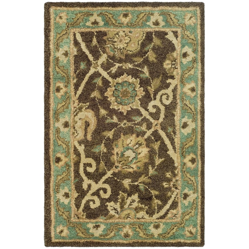 SAFAVIEH Handmade Antiquity Mazie Traditional Oriental Wool Rug - 2' x 3' - Brown/Green