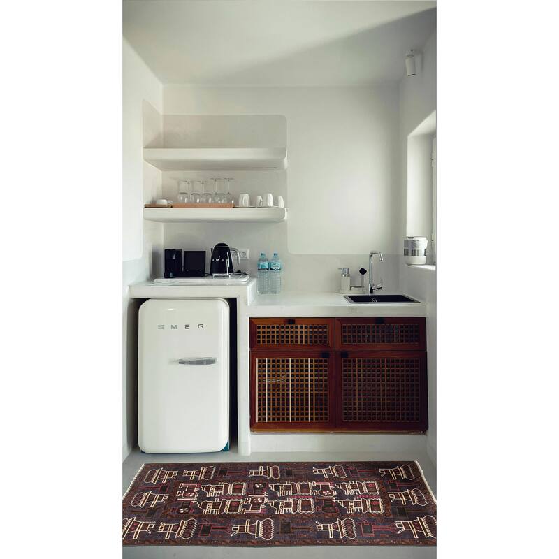 ECARPETGALLERY Hand-knotted Teimani Dark Blue Wool Rug - 2'8 x 4'6