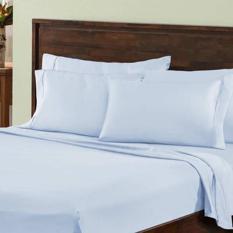 Cotton Blend 1000 Thread Count 6 Piece Sheet Set by Miranda Haus - California King - Blue