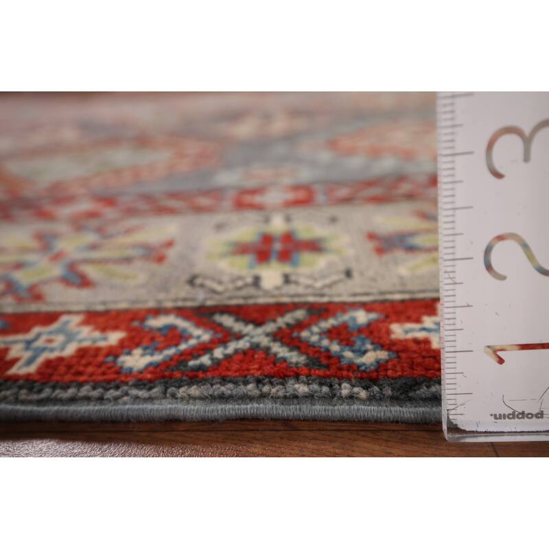 Traditional Gray Kazak Oriental Area Rug Handmade Wool Carpet - 5'8" x 8'0"
