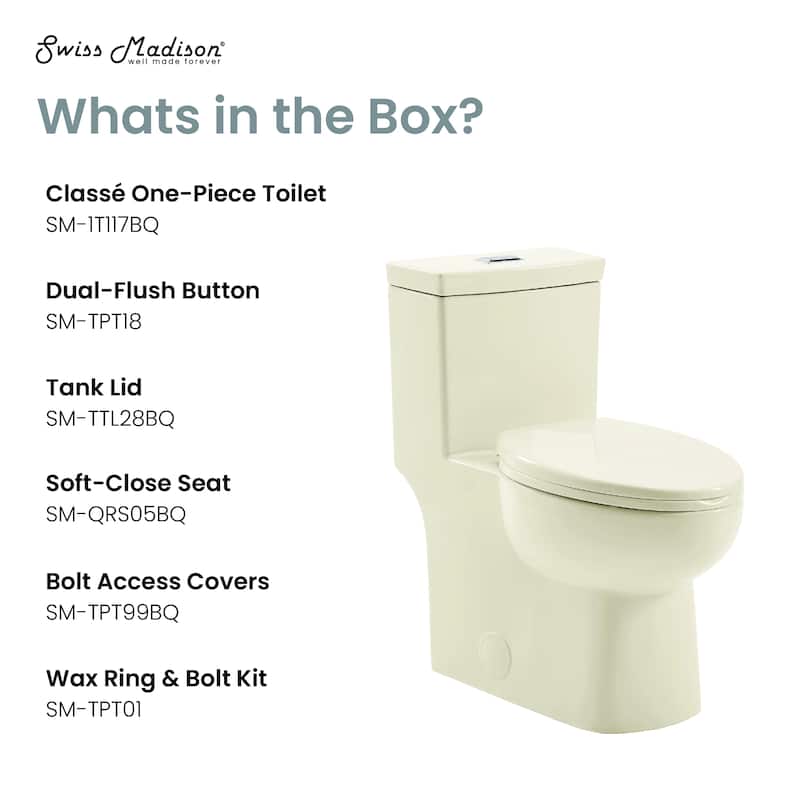 Chaux One Piece Toilet Dual Flush 1.1/1.6 Gpf In Bisque - 28.4" x 14.55" 29.5"