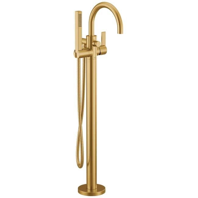 Moen Cia Floor Mounted Tub Filler with Built-In Diverter - Includes - Brushed Gold