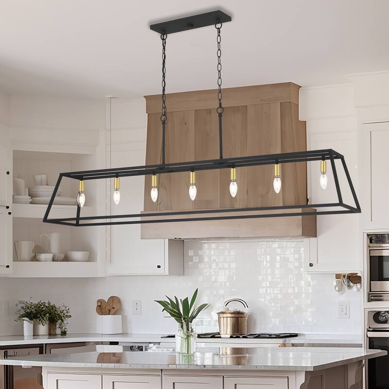 7-light Large Modern Farmhouse Kitchen Island Lighting - 55''