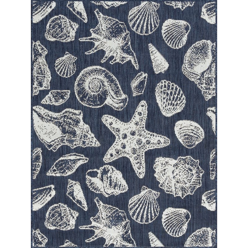 Exo Coastal Graphic Print Indoor/Outdoor Area Rug