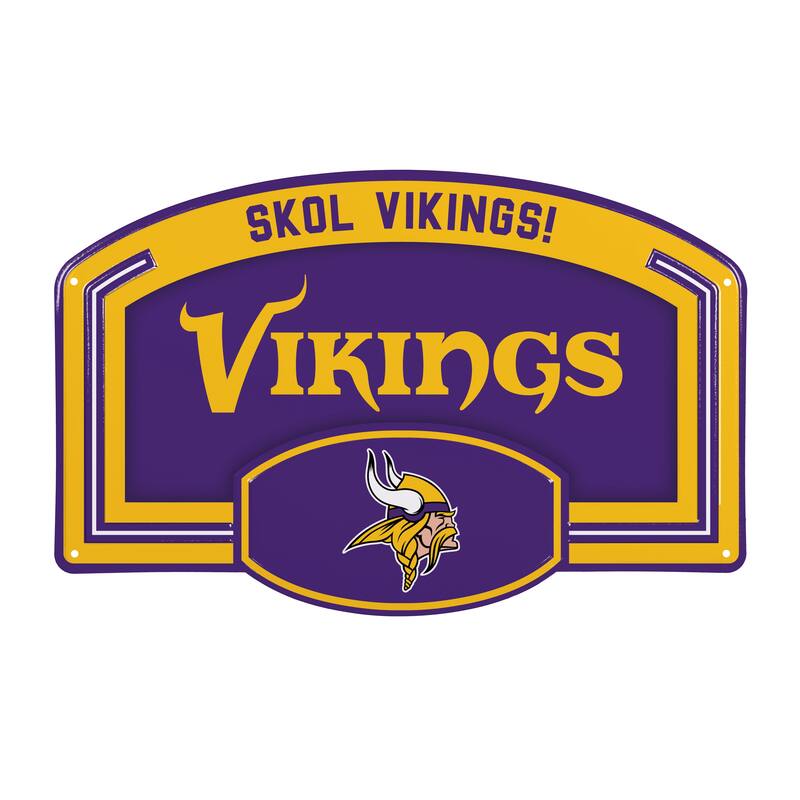 Minnesota Vikings Embossed Steel Wall Sign, 11" x 17"