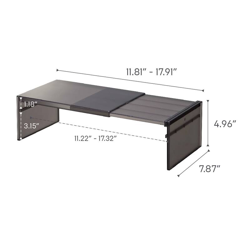 Yamazaki Home Expandable Refrigerator Riser Shelf, Plastic, Expandable - L 7.87 x W 17.91 x H 4.96 inches
