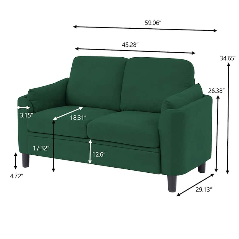 59.05" Loveseat Sofa 2 Set with Soft Handrest