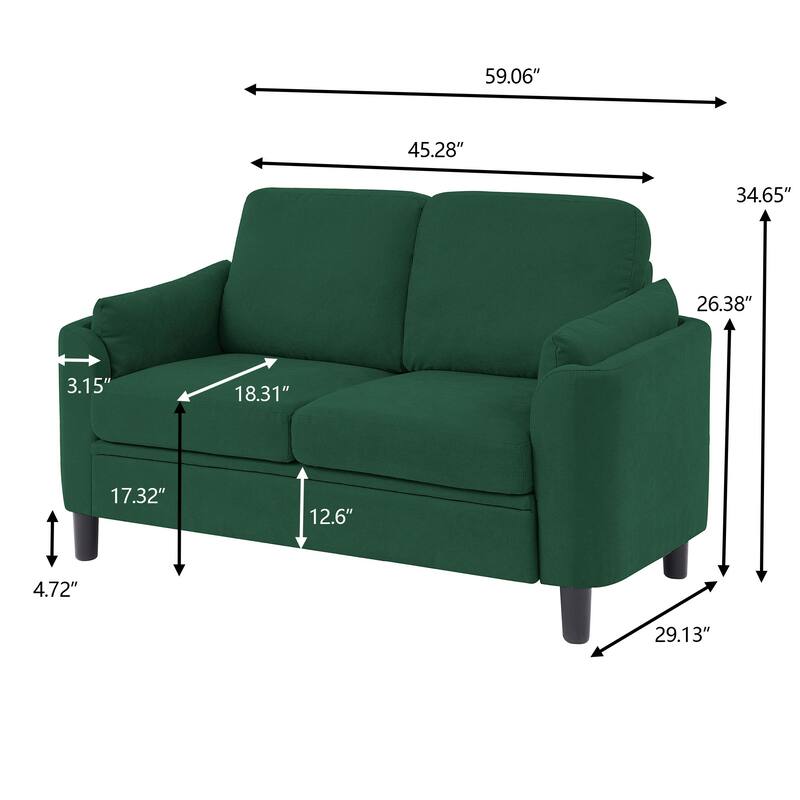 59.06" Loveseat Sofa 2 Set with Soft Headrest