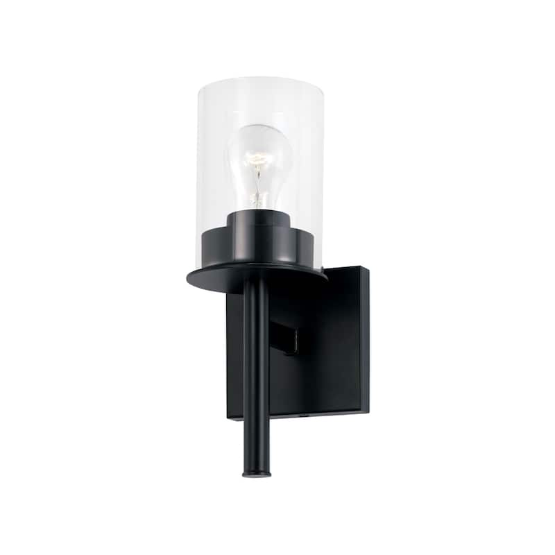 Mason 1-light Wall Sconce w/ Clear Glass - Matte Black
