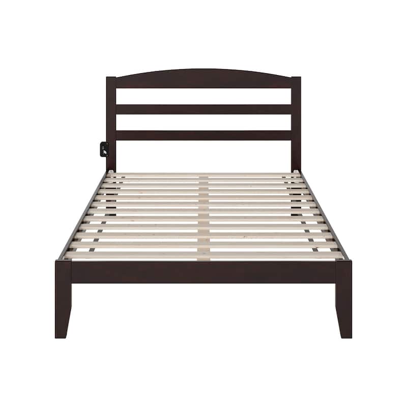 Warren Solid Wood Platform Bed with Attachable USB Charger
