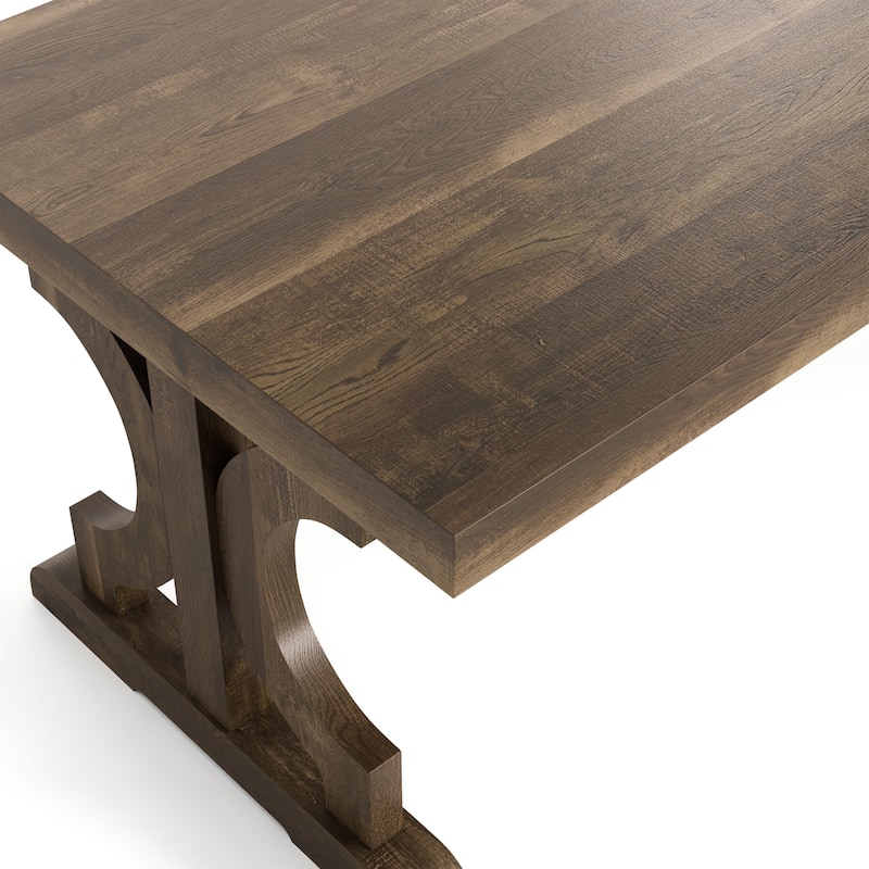 DH BASIC Farmhouse Reclaimed Oak 47-inch Trestle Base Coffee Table by Denhour