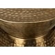 preview thumbnail 19 of 17, 20"L Metal Drum Accent Table with Hammered Design, Contemporary Side, End, and Nightstand Table for Living Room and Bedroom