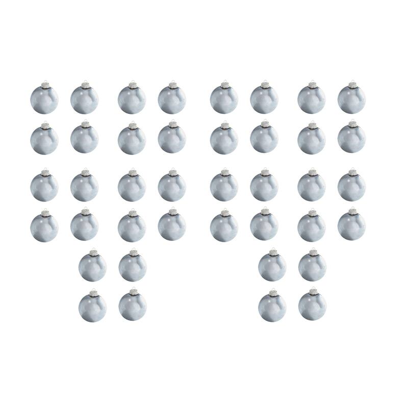 Pearl Finish Glass Christmas Ball Ornaments 1.25" (30Mm) Sky Blue 40Ct