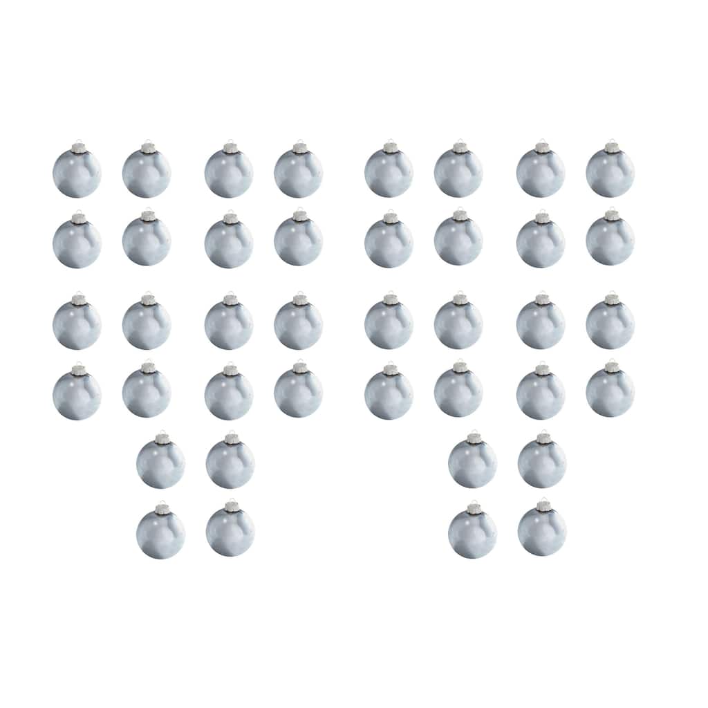 Pearl Finish Glass Christmas Ball Ornaments 1.25" (30Mm) Sky Blue 40Ct