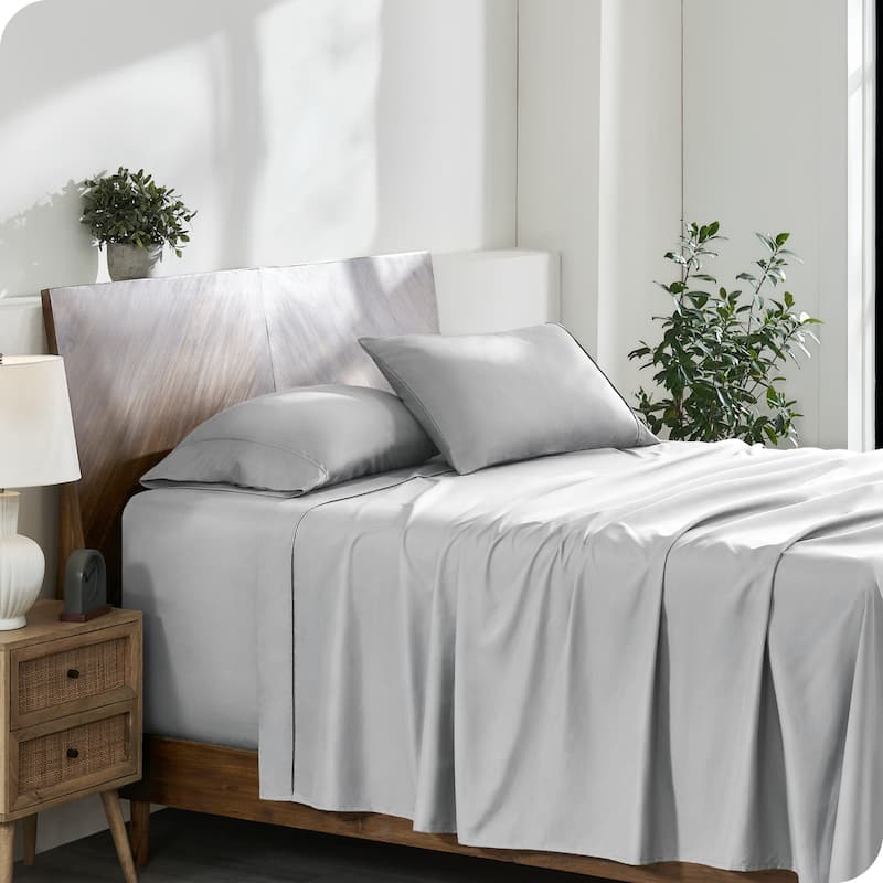 Bare Home 22 Inch Deep Pocket Microfiber Sheet Set - Queen - Cloud Grey