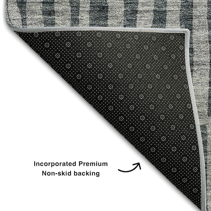 Premium Washable Super Soft Stripe Geo Mayfield Rug