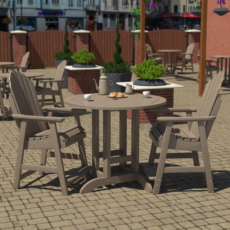 Highwood Commercial 3-Piece Adirondack 36" Bistro Counter Height Dining Set