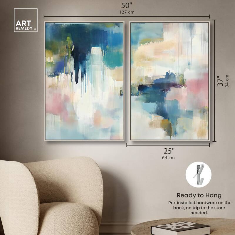 Pale Periwinkle II Canvas Set of 2 by Art Remedy