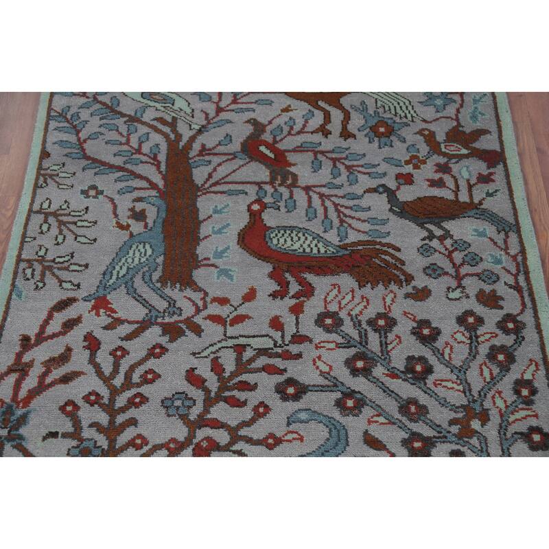 Animals Pictorial Ziegler Rug Handmade Bedroom Wool Carpet - 4'0" x 6'1"